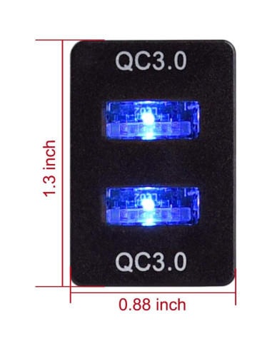 Cargador Doble USB Quick Charge 3.0 Cllena para Toyota