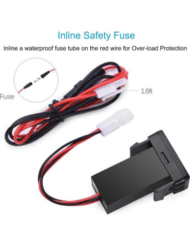 Cargador Doble USB Quick Charge 3.0 Cllena para Toyota