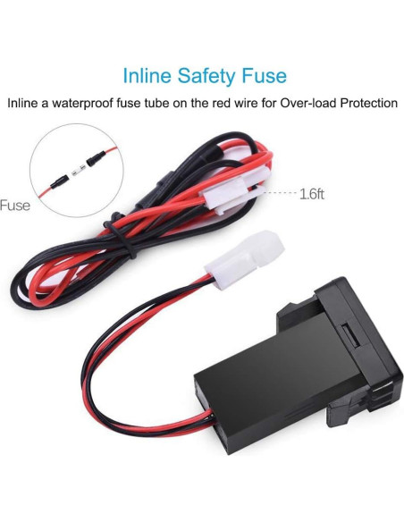 Cargador Doble USB Quick Charge 3.0 Cllena para Toyota