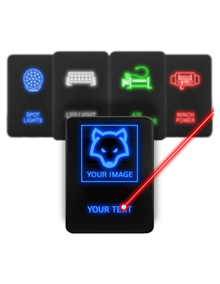 Interruptor de Empuje Retroiluminado Toyota - Azul - 5.08x3.25 cm