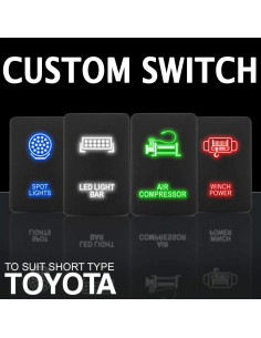 Interruptor de Empuje Retroiluminado Toyota - Azul - 5.08x3.25 cm 2