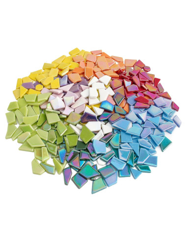 Azulejos de Mosaico de Vidrio Iridiscente Youway 200g para Manualidades