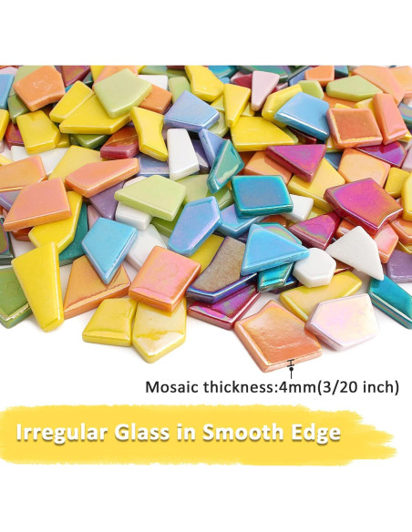 Azulejos de Mosaico de Vidrio Iridiscente Youway 200g para Manualidades