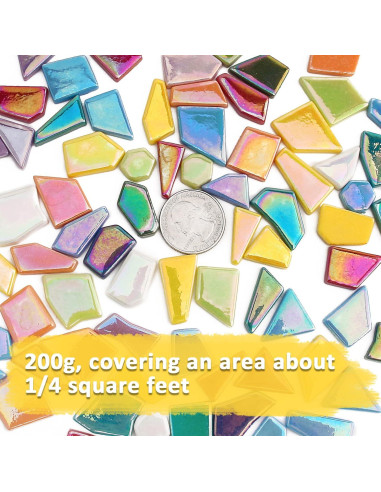 Azulejos de Mosaico de Vidrio Iridiscente Youway 200g para Manualidades