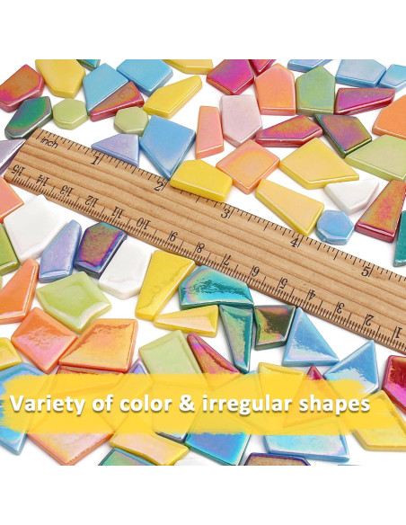 Azulejos de Mosaico de Vidrio Iridiscente Youway 200g para Manualidades