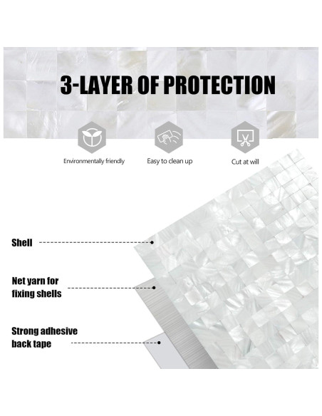 Azulejos de Concha KASARO 30.48x30.48cm Blanco Retro