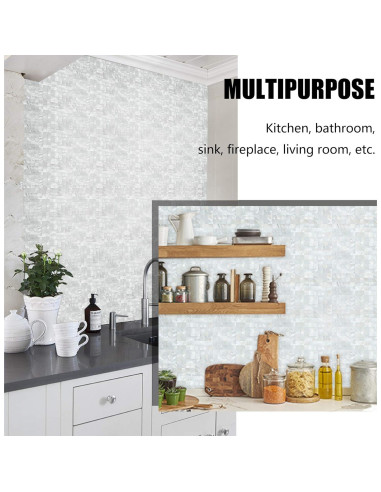 Azulejos de Concha KASARO 30.48x30.48cm Blanco Retro