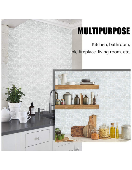 Azulejos de Concha KASARO 30.48x30.48cm Blanco Retro