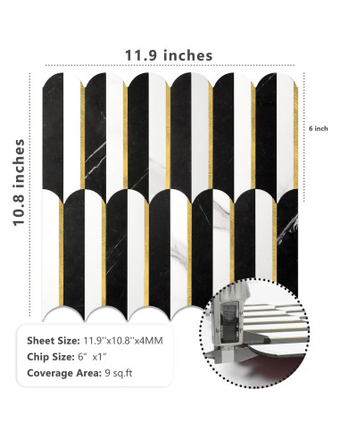 Azulejos Autoadhesivos Vamos Azulejo 10 Hojas PVC Metalico