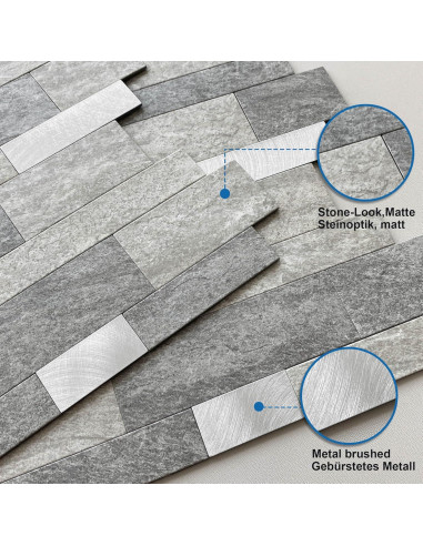 Azulejo Autoadhesivo MOFIT 3D Mosaico Lineal Mate 5 Hojas