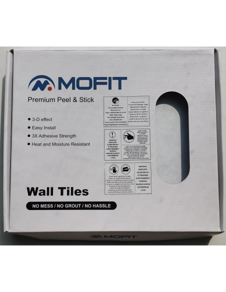 Azulejo Autoadhesivo MOFIT 3D Mosaico Lineal Mate 5 Hojas