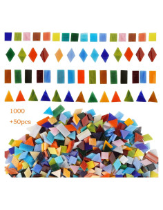 Lanyani 1050 Piezas Azulejos de Vidrio para Mosaico 0.70 kg