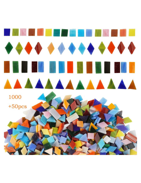 Lanyani 1050 Piezas Azulejos de Vidrio para Mosaico 0.70 kg