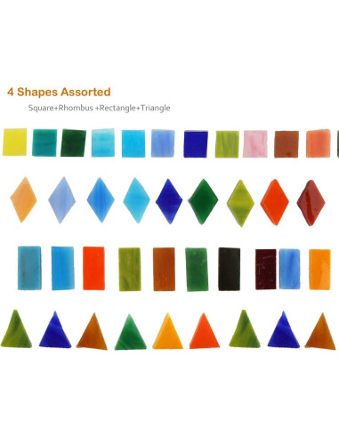 Lanyani 1050 Piezas Azulejos de Vidrio para Mosaico 0.70 kg