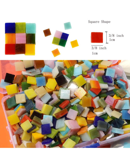 Lanyani 1050 Piezas Azulejos de Vidrio para Mosaico 0.70 kg