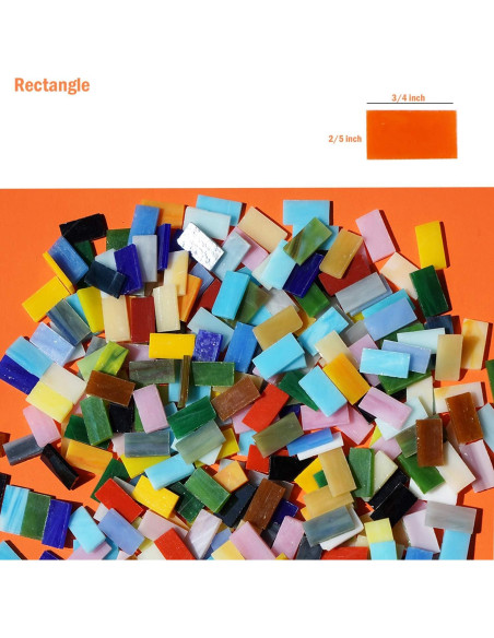 Lanyani 1050 Piezas Azulejos de Vidrio para Mosaico 0.70 kg