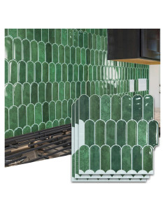 Azulejos Autoadhesivos Art3d 10 Hojas 30.48cm Mármol Verde