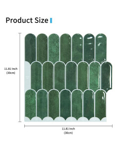 Azulejos Autoadhesivos Art3d 10 Hojas 30.48cm Mármol Verde 2