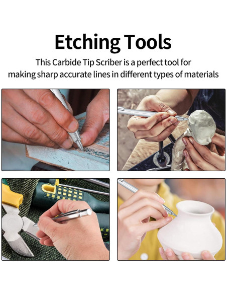 4 Piezas Scriber de Carburo de Tungsteno HexinYigjly 14 cm