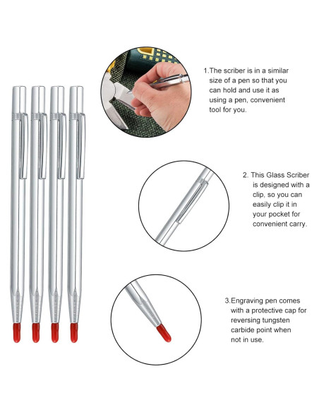 4 Piezas Scriber de Carburo de Tungsteno HexinYigjly 14 cm