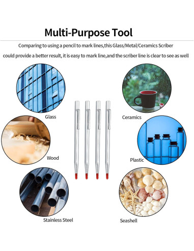 4 Piezas Scriber de Carburo de Tungsteno HexinYigjly 14 cm