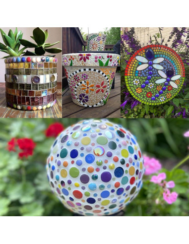 Azulejos Mosaico de Vidrio EDFLIFE 12mm Arcoíris 130 Piezas