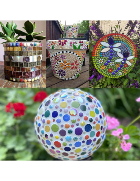 Azulejos Mosaico de Vidrio EDFLIFE 12mm Arcoíris 130 Piezas