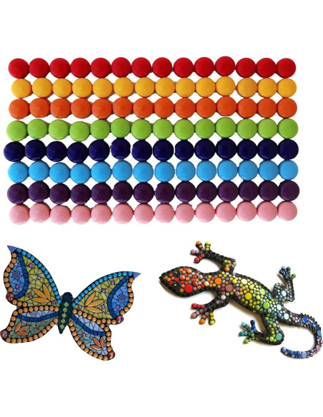 Azulejos Mosaico de Vidrio EDFLIFE 12mm Arcoíris 130 Piezas