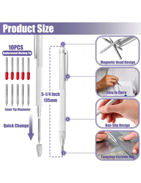 Herramienta de Grabado Yakamoz - 2 Pcs Carburo Tungsteno