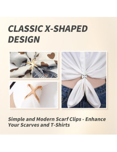 Juego de 3 Clips en Forma de X para Bufandas BRBASAP 2