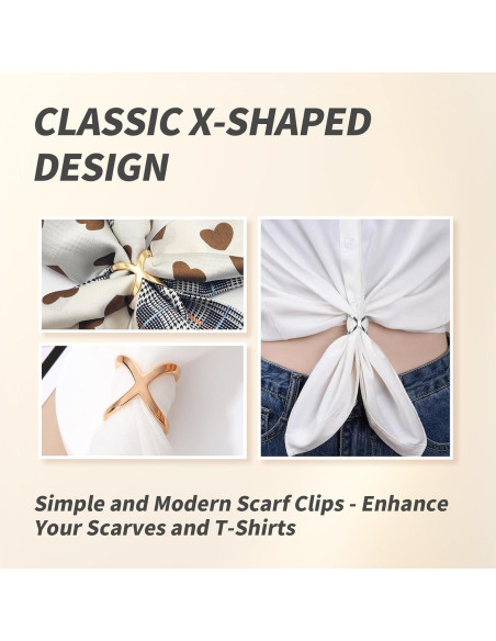 Juego de 3 Clips en Forma de X para Bufandas BRBASAP