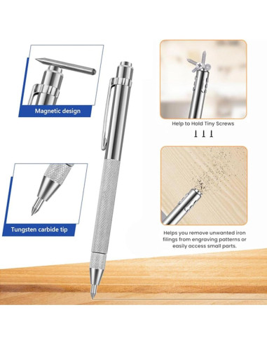 Herramienta de Scribe Eyech 2 Piezas Carburo Tungsteno Grabador