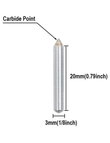 Puntas de Grabado de Carburo 10pcs AUTOTOOLHOME 3mm