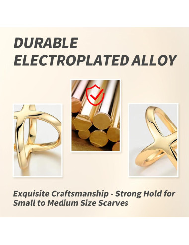 Juego de 3 Clips en Forma de X para Bufandas BRBASAP