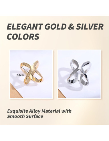 Juego de 3 Clips en Forma de X para Bufandas BRBASAP