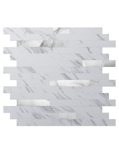 Azulejo Autoadhesivo Art3d 10 Hojas PVC 34x30 cm Blanco