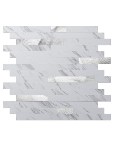 Azulejo Autoadhesivo Art3d 10 Hojas PVC 34x30 cm Blanco