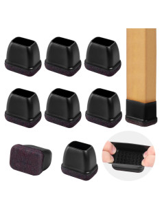 Tapas de patas de silla GAGUIUP 8PCS Silicona Rectangular 25-33mm