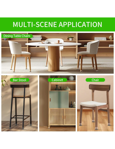 Tapas de patas de silla GAGUIUP 8PCS Silicona Rectangular 25-33mm