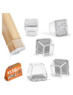 16 Protectores de Suelo BAIPOK para Patas de Sillas Cuadradas