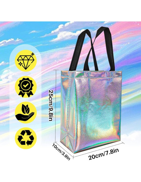 Bolsas de Regalo Iridiscentes MAQIHAN - 9 Piezas Reutilizables
