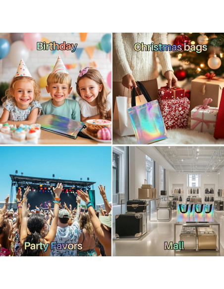 Bolsas de Regalo Iridiscentes MAQIHAN - 9 Piezas Reutilizables
