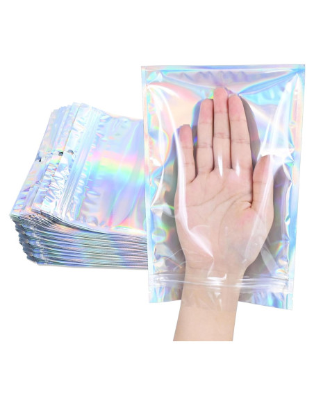 Paquete de 100 Bolsas Holográficas Reutilizables Soulake 7.6x12.2 cm