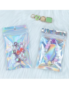 Paquete de 100 Bolsas Holográficas Reutilizables Soulake 7.6x12.2 cm 2