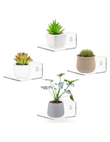 Estantes Flotantes de Acrílico LUOBAO 4 Piezas 9.9 cm