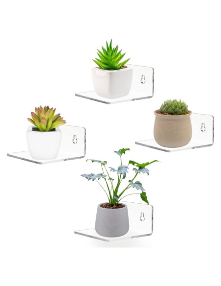 Estantes Flotantes de Acrílico LUOBAO 4 Piezas 9.9 cm
