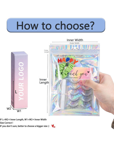 Paquete de 100 Bolsas Holográficas Reutilizables Soulake 7.6x12.2 cm