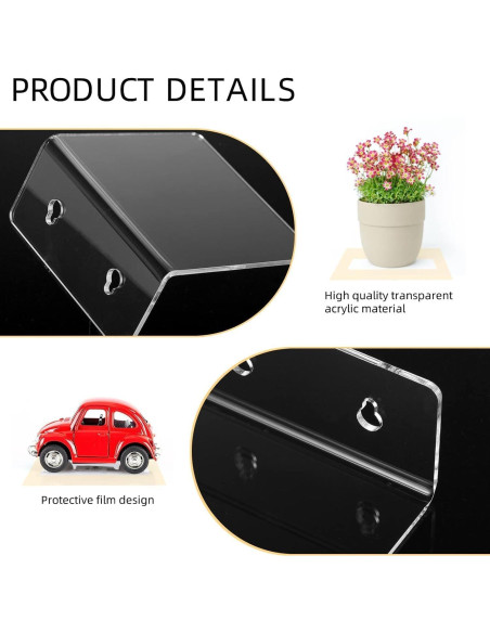 Estantes Flotantes de Acrílico LUOBAO 4 Piezas 9.9 cm