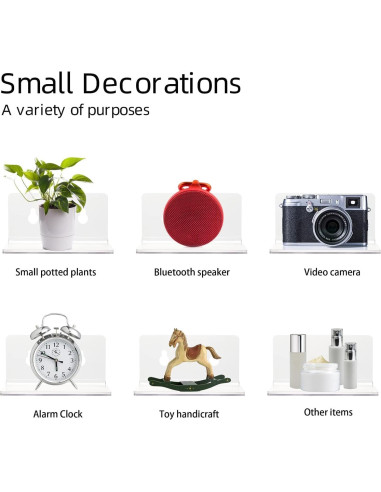 Estantes Flotantes de Acrílico LUOBAO 4 Piezas 9.9 cm