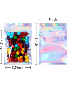 Bolsas Holográficas Reutilizables Gwybkq 300 Piezas 10x15 cm 2